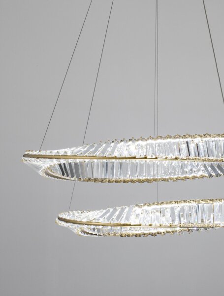 LED Kronleuchter rund Ø 80 cm in Gold dimmbar 6351 lm