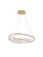 LED Kronleuchter rund &Oslash; 80 cm in Gold dimmbar 6351 lm