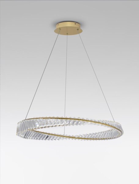 LED Hängelampe Ø 80 cm in Gold dimmbar höhenverstellbar
