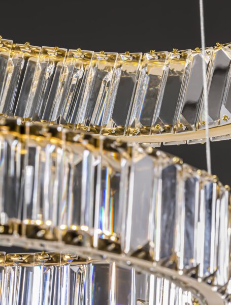 LED Pendelleuchte Ø 60 cm in Gold dimmbar höhenverstellbar