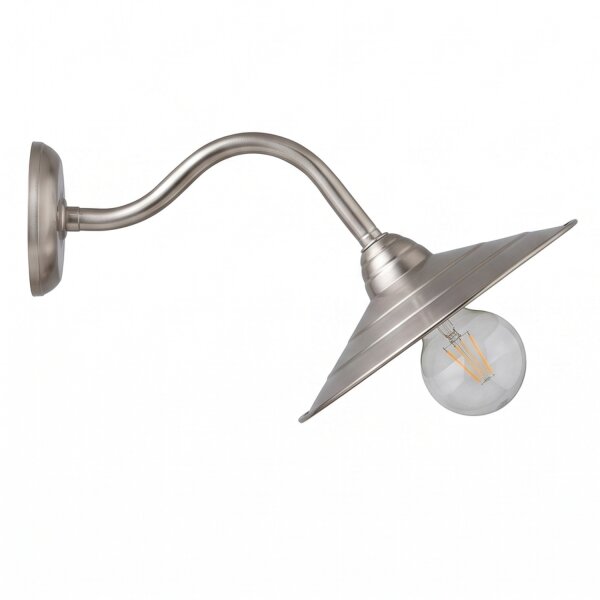 Wandleuchte mit Schirm Ø26cm Nickel Echt-Messing
