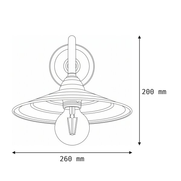 Wandleuchte mit Schirm Ø26cm Nickel Echt-Messing