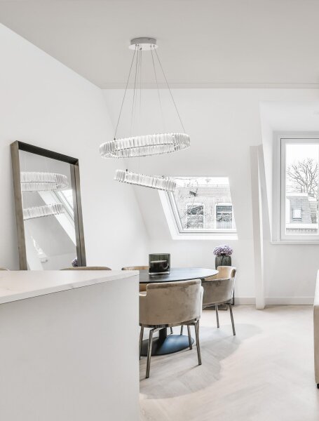LED Hängeleuchte rund Ø 60 cm in Chrom dimmbar Esszimmer