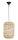 Hängelampe Boho Schwarz Beige 24 cm breit E27 Rattan Metall