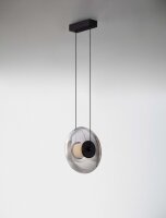 LED Pendelleuchte rund 26 cm breit Schwarz Grau dimmbar