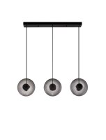 LED H&auml;ngeleuchte Schwarz Grau 85 cm lang dimmbar Rauchglas