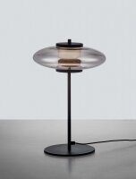 LED Tischlampe 40 cm Schwarz Grau dimmbar Rauchglas...