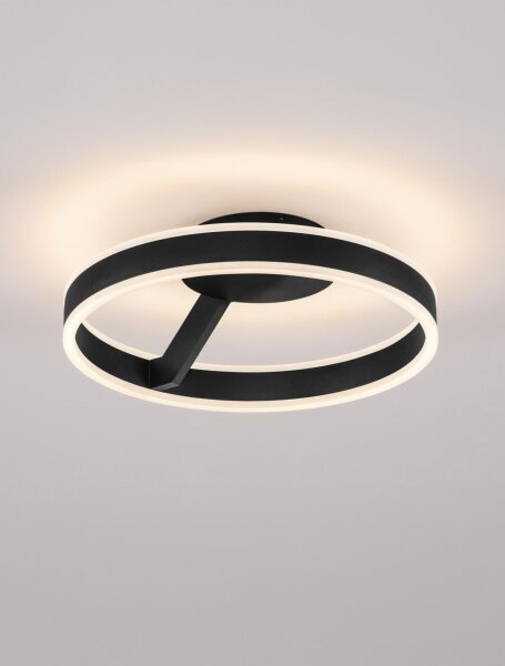 LED Deckenleuchte dimmbar Schwarz Ø 40 cm rund CCT ENNIS