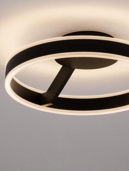 LED Deckenleuchte dimmbar Schwarz Ø 40 cm rund CCT ENNIS