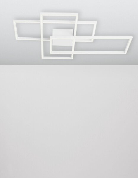 LED Deckenleuchte Weiß 90 x 67 cm dimmbar flach 3 flammig