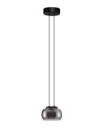 LED Pendelleuchte rund &Oslash; 18 cm Schwarz Grau dimmbar warmwei&szlig;