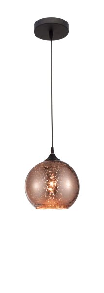 Pendelleuchte E27 Ø 18 cm in Schwarz Kupfer höhenverstellbar