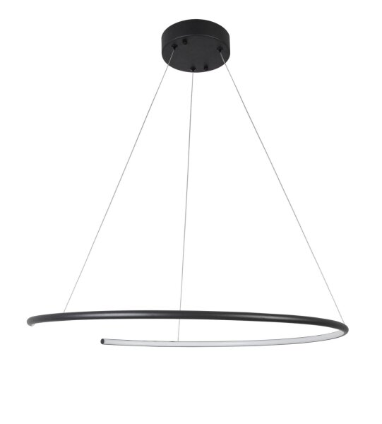 LED Pendelleuchte Ø 70 cm Schwarz höhenverstellbar warmweiß