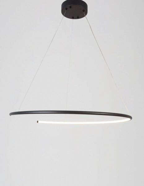 LED Pendelleuchte Ø 70 cm Schwarz höhenverstellbar warmweiß