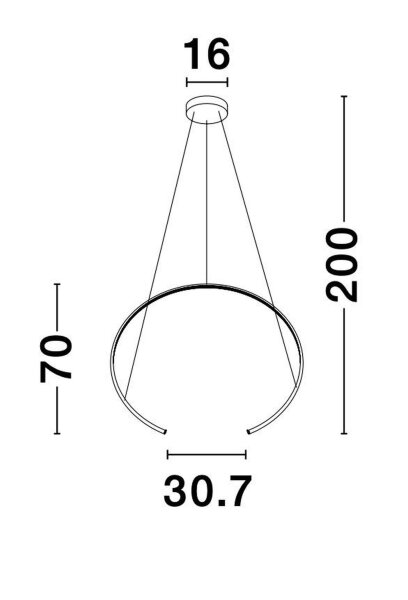 LED Pendelleuchte Ø 70 cm Schwarz höhenverstellbar warmweiß