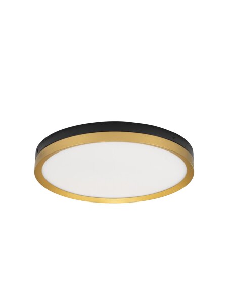 LED Deckenlampe rund Ø 40 cm in Schwarz Gold Metall warmweiß