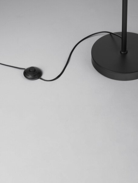 Stehlampe E27 148 cm Schwarz Braun Natur Rattan Metall