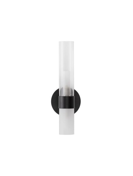 Wandlampe schmal G9 31 cm hoch Schwarz Klarglas Metall