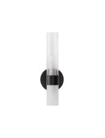 Wandlampe schmal G9 31 cm hoch Schwarz Klarglas Metall