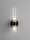 Wandlampe schmal G9 31 cm hoch Schwarz Klarglas Metall