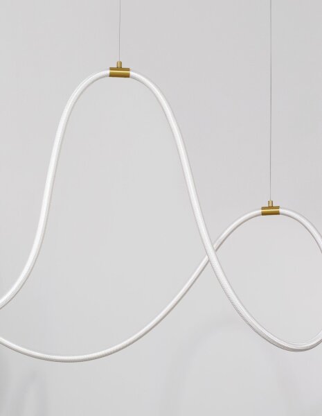 LED Hängelampe in Gold 150 cm lang dimmbar Metall warmweiß