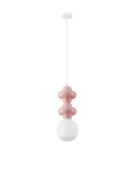 Hängeleuchte Weiß Rosa 18 cm breit E14 höhenverstellbar
