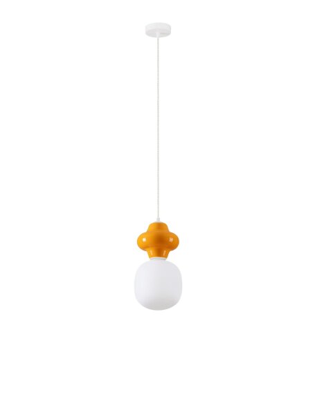 Moderne Hängeleuchte Weiß Orange 18 cm breit E14 GAINES