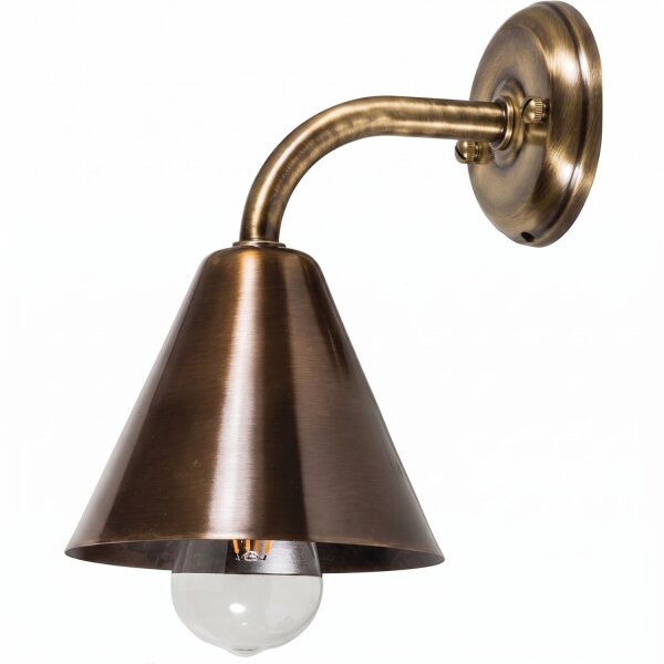 Wandlampe Treppe Wohnzimmer Messing E27 in Antik