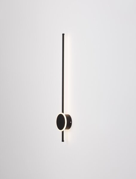 LED Wandlampe schmal 80 cm hoch Schwarz Minimalistisch