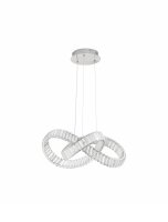 LED Pendelleuchte rund 60 cm breit in Chrom dimmbar GARLAND