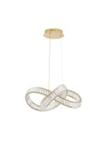 LED H&auml;ngelampe in Gold 60 cm breit dimmbar Kristall Metall