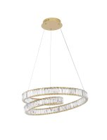 LED H&auml;ngeleuchte in Gold &Oslash; 60 cm dimmbar h&ouml;henverstellbar