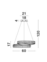 LED Hängeleuchte in Gold Ø 60 cm dimmbar...