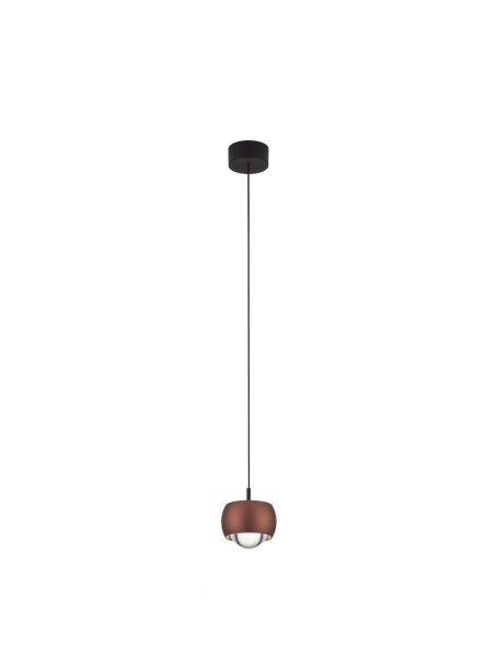 LED Hängeleuchte Schwarz Braun Ø 9,6 cm höhenverstellbar