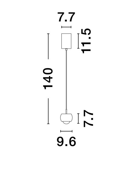 LED Hängeleuchte Schwarz Braun Ø 9,6 cm höhenverstellbar