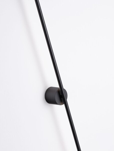 LED Wandlampe Bad schmal IP44 90 cm hoch Schwarz warmweiß