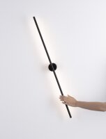 LED Wandlampe Bad schmal IP44 90 cm hoch Schwarz...