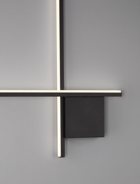LED Wandleuchte Schwarz 50 cm breit dimmbar Minimalistisch