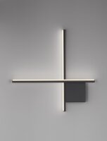 LED Wandleuchte Schwarz 50 cm breit dimmbar Minimalistisch
