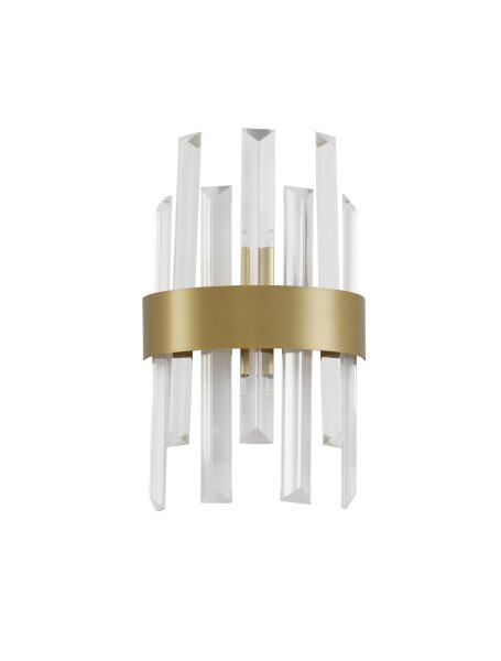 Wandlampe G9 30 cm hoch in Gold matt Klassisch Kristall