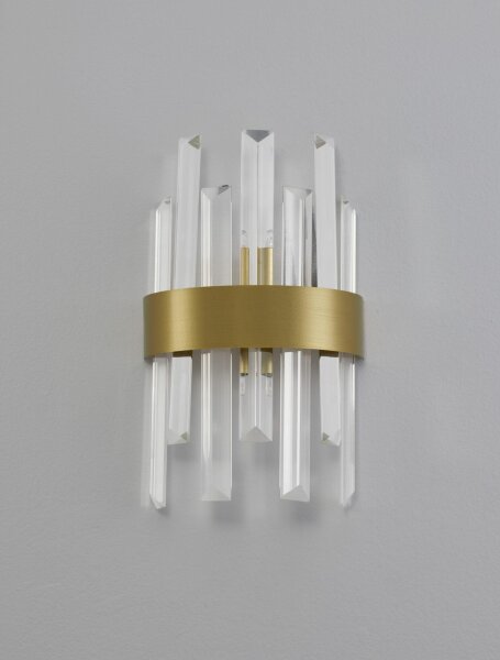 Wandlampe G9 30 cm hoch in Gold matt Klassisch Kristall