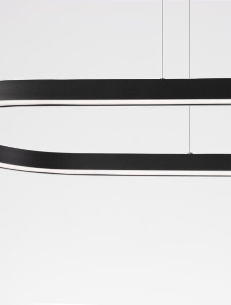 LED Pendelleuchte 120 cm lang Schwarz dimmbar Design 6989 lm