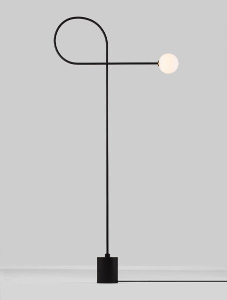 Stehlampe rund G9 150 cm Schwarz Weiß Design Glas GLENNA