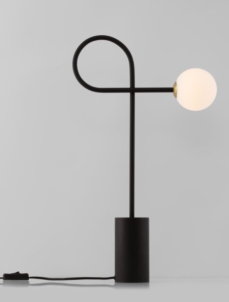 Tischlampe Design Schwarz Weiß 64 cm G9 Glas rund GLENNA