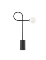 Tischlampe Design Schwarz Wei&szlig; 64 cm G9 Glas rund...