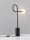 Tischlampe Design Schwarz Weiß 64 cm G9 Glas rund GLENNA