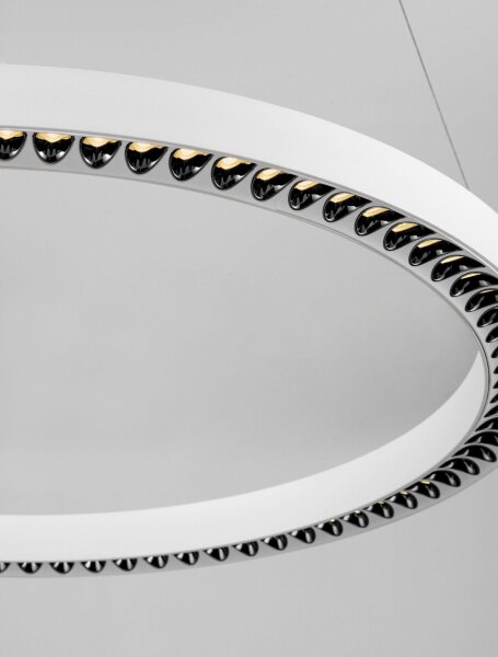 LED Pendelleuchte Ring Ø 65 cm Weiß dimmbar höhenverstellbar