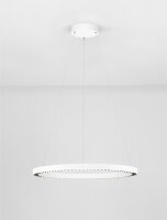 LED Pendelleuchte Ring Ø 65 cm Weiß dimmbar...