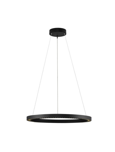 LED Pendelleuchte Schwarz Ø 65 cm dimmbar Ring warmweiß