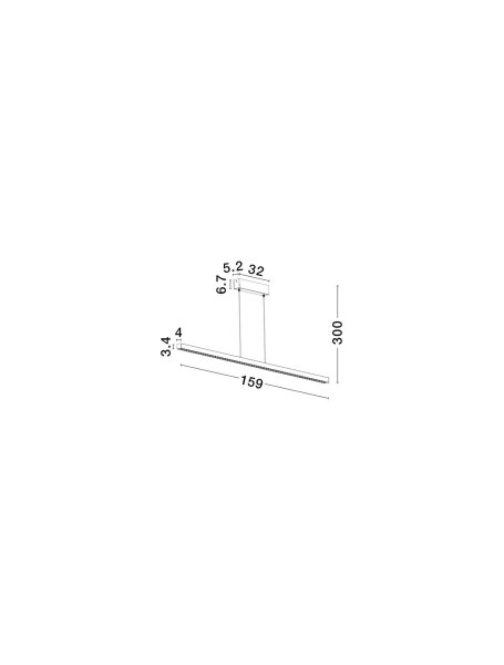 Schmale LED Pendelleuchte Schwarz 159 cm lang dimmbar Modern